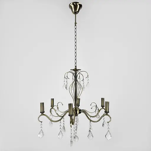 Класична люстра-підсвічник на 6 ламп у сатиновому корпусі Ø 60 см | Арт. 6028/6 | Line F - фото 5