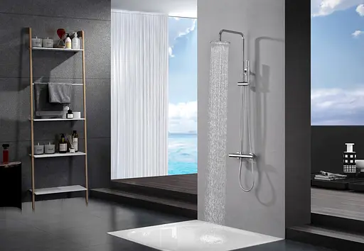 Душова система з термостатом Imex Monza Turn Clean хром BTM039, Хром - фото 2