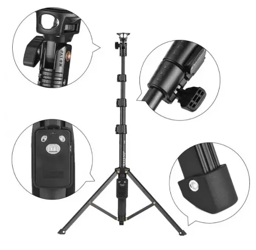 Телескопический штатив монопод Yunteng VCT-1388 Селфи палка для камеры и телефона (Черный) - фото 9