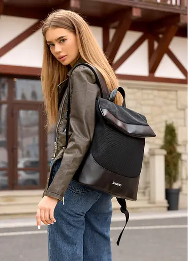 Жіночий рюкзак Sambag Rene Option чорний 37 х 31 х 14 см (27200301) - фото 2