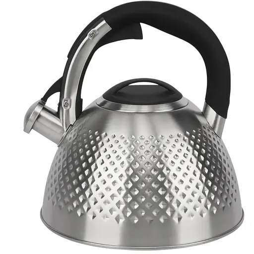 Чайник Edenberg из нержавеющей стали со свистком черная ручка 3 л (EB-8830)