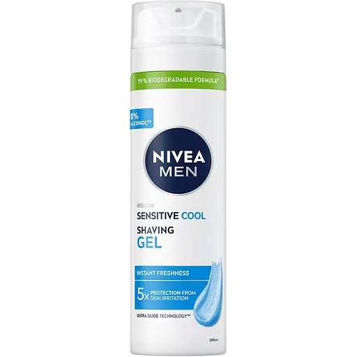 Гель для гоління Nivea Men Миттєвий захист для чутливої ​​шкіри охолоджуючий 200 мл