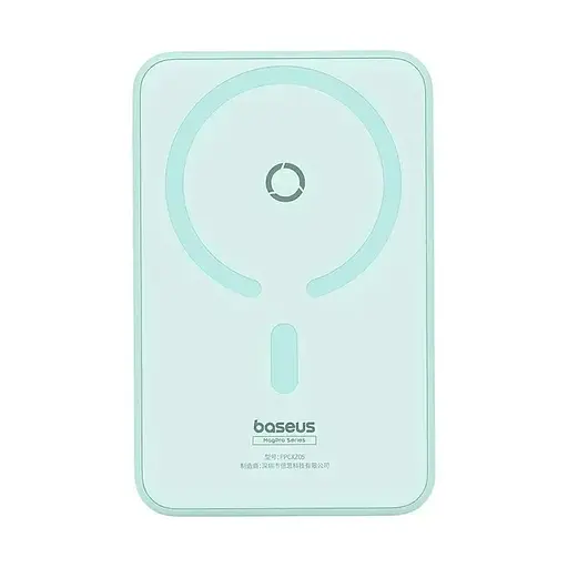 Магнитный павербанк Baseus Magnetic 5000 mAh 20 W с беспроводной зарядкой MagSafe и индикатором заряда голубой - фото 2