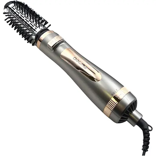 Электрическая фен-щетка Daling DL-5222 для укладки волос 4в1 800Вт Черный/Серый/Золото - фото 1