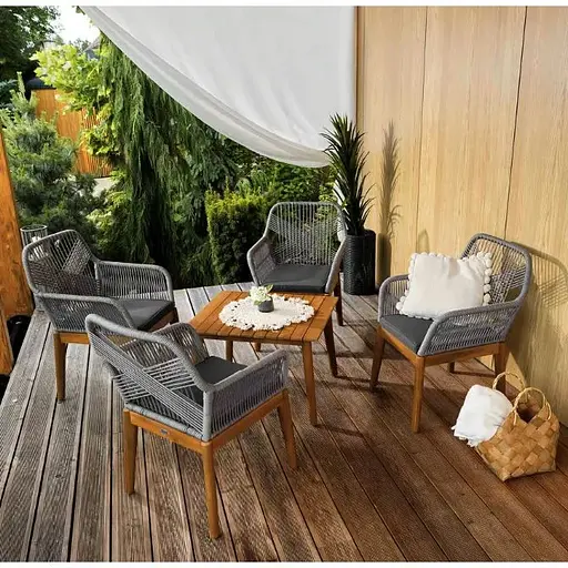 Комплект садових меблів Di Volio Piago сіро-графітовий - фото 2