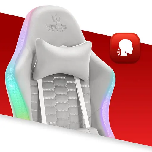 Компьютерное кресло Hell's HC-1000 Grey LED (тканина) - фото 5