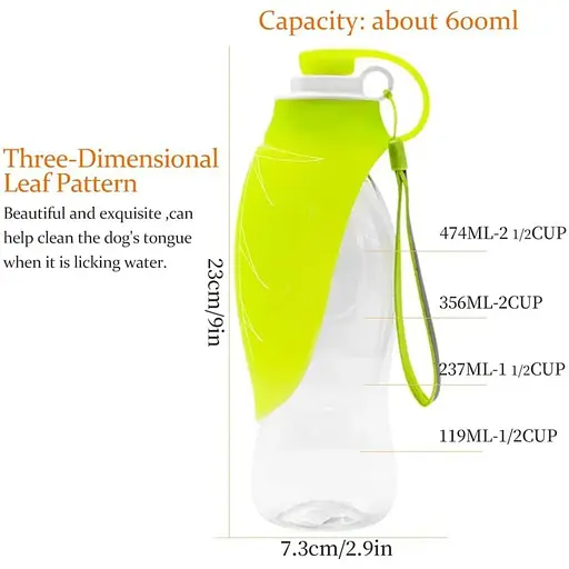 Бутылка для собак Zoofari 550 мл Ø8 х 21,5 см. прозрачная green - фото 3