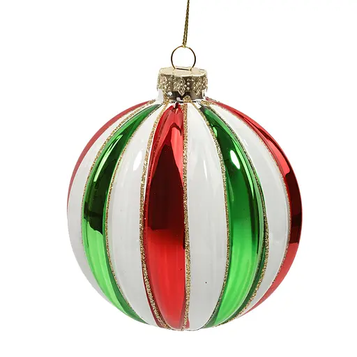 Елочный шар "Полосатый праздничный настрой" Ø10 см, YQ1457073