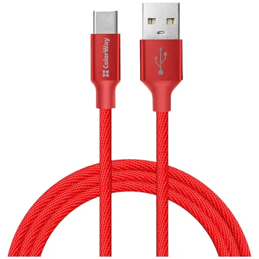 Кабель ColorWay USB - Type-C 2.4А 2м Red