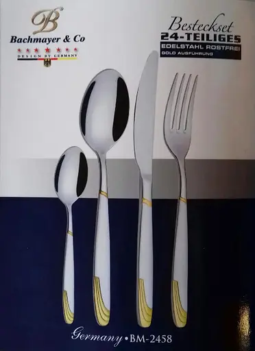 Набор столовых приборов Bachmayer BM-2458 на 6 персон в подарочном чемодане 24 предмета - фото 2
