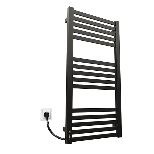 Электрический полотенцесушитель Kosser Герда 1000x500 EL тайм. черный ДГ03EL, Черный матовый, Левое - фото 1