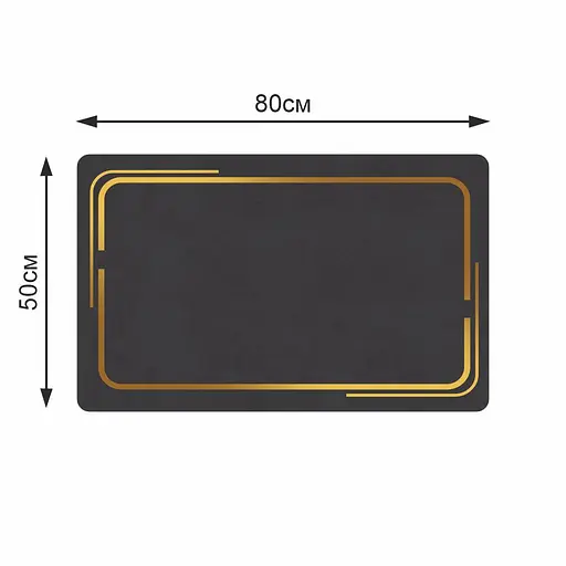 Суперпоглощающий Диатомитовый Коврик Aquarius для ванной 50 х 80 см Графитовый Мрамор - фото 2
