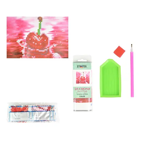 Алмазна мозаїка Strateg ПРЕМІУМ Вишня в водяному зображенні без підрамника розміром 10х15 см (YAB20791) - фото 2