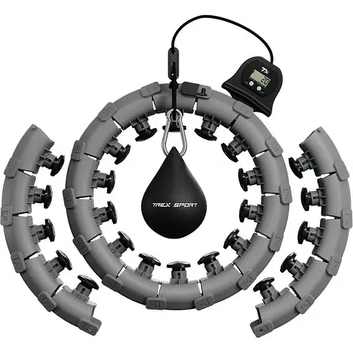 Хулахуп Trex Sport TX-020CHH массажный с утяжелителем и счетчиком серый