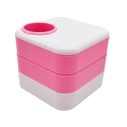 Стакан для ручек 568 Пластиковый 10х10х9 см Розовый