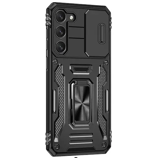 Ударостійкий чохол Epik Camshield Army Ring для Samsung Galaxy S22+ Чорний / Black - фото 5
