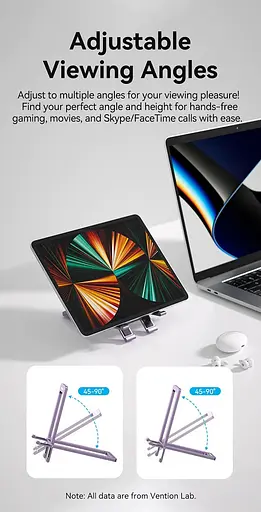 Тримач для телефона Vention Portable Cell Phone Stand Holder for Desk Aluminum Alloy Type сірий (KCZH0) - фото 3