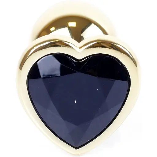 Анальна пробка Boss Of Toys Boss Series - Jewellery Gold Heart Plug Black S, BS6400038, Золотий / Чорний - фото 3