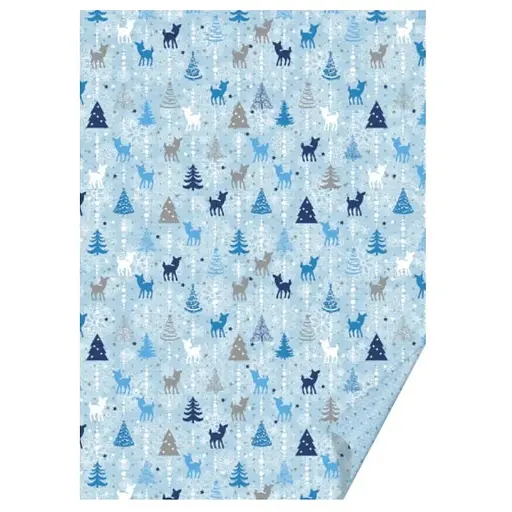 Папір з малюнком "Новий рік" А4(21х29,7см) двосторонній Блакитний 300г/м2 Heyda