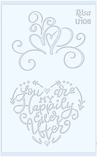 Трафарет багаторазовий універсальний №U106 Love 13×20см прозорий 0,5мм Rosa Talent - фото 1