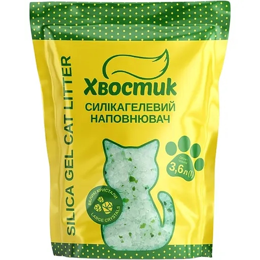 Силікагелевий наповнювач для котячого туалету Хвостик великий без аромату 3.6 л