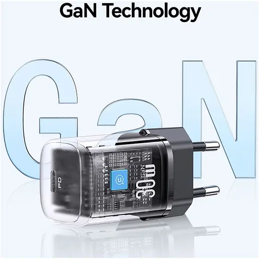 Сетевое зарядное устройство Usams US-CC251 GaN 30W Black (CC251TC01) [139648] - фото 4