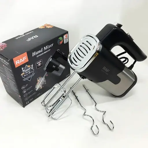 Ручний міксер кухонний R-6630 5 швидкостей 2 чорний насадки - фото 4
