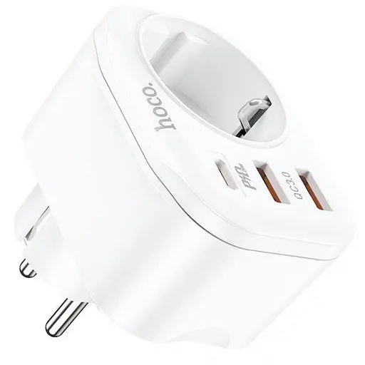 Мережевий фільтр Hoco NS3 Multifunctional socket ( including 1C2A PD20W fast charge ) ( EU / GER ) W - фото 2