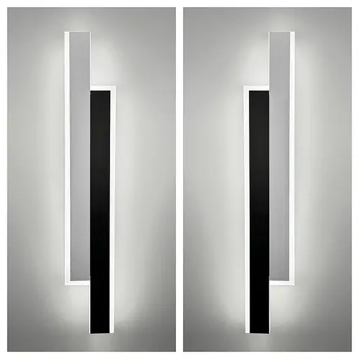 Ліве бра у чорно-білому корпусі 60 см Line F Арт. WJ012/2 BK|WT LEFT - фото 5