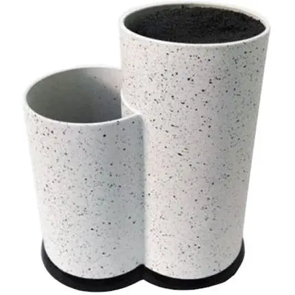 Подставка для кухонных принадлежностей 2-х секционная Empire Коло Н 22 см белій гранит 2449