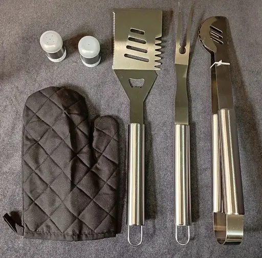 Набор для гриля и барбекю: 3 больших аксессуара - Для любителей BBQ - из нержавеющей стали с фартуком 2306 - фото 2