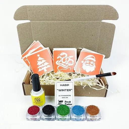 Набір для біо-тату Зима 2025 - гліттер set-winter-glitter-2025