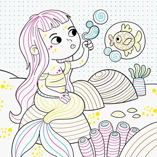 Нові водяні розмальовки. Русалоньки - фото 5