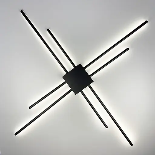 Мінімалістична модель бра на 8 ріжків Line F WJ 7214/8 BK - фото 1