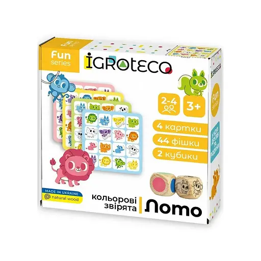 Дитяча настільна гра Розумне Лото "Кольорові звірята" Igroteco 900804 - фото 1