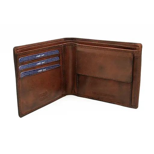 Чоловічий шкіряний гаманець коричневий без застібки Always Wild N7-02-GG - фото 2