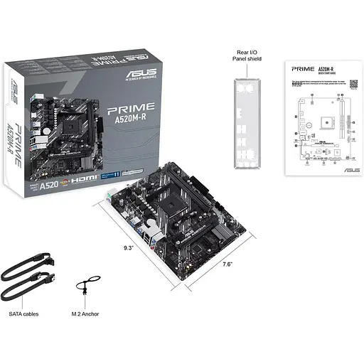 Материнская плата Asus Prime A520M-R sAM4 A520 2xDDR4 M.2 HDMI mATX - фото 2