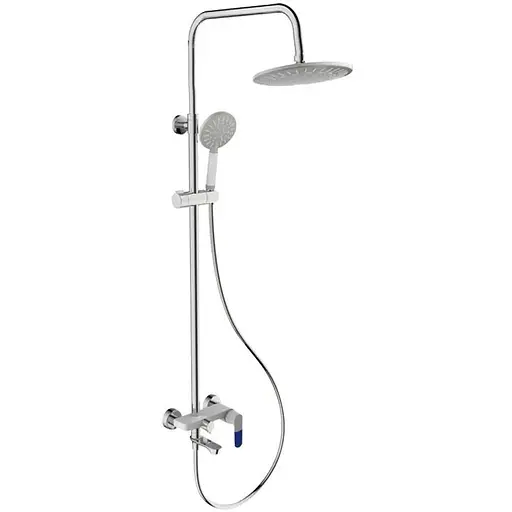 Душова система Frap F2434, поворотний вилив - перемикач на лійку, білий/хром - фото 1