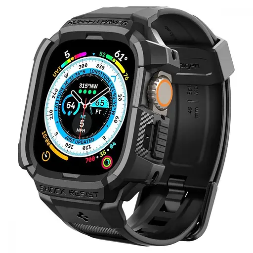 Чохол та ремінець Spigen Rugged Armor Pro Band для Apple Watch Ultra 49 мм Black (ACS05460) - фото 4