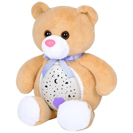 Нічник дитячий Limo Toy HB 0046 ABC Ведмедик плюшевий зі світлом музикою і проєкцією зірок помаранчевий