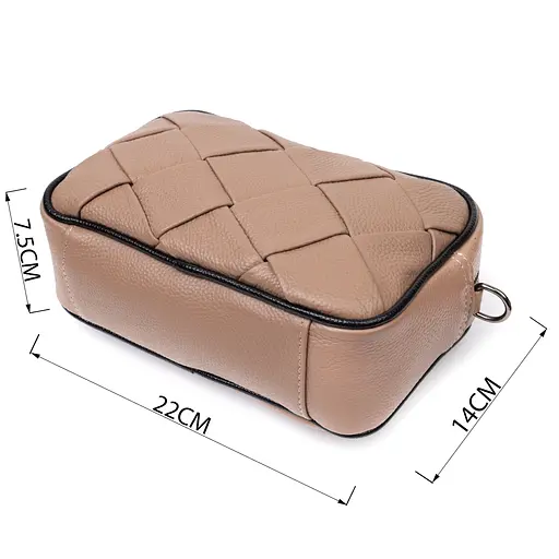 Кожаная сумка Vintage с переплетами 22х14х7.5 см sum0029009 - фото 3