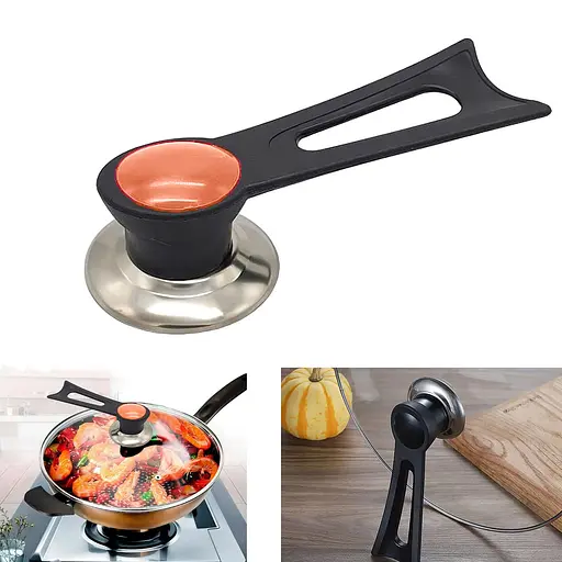 Ручка підставка для кришки каструлі сковороди 15.5 см Жовтогарячий, Kitchen Master Помаранчевий 86541 - фото 2