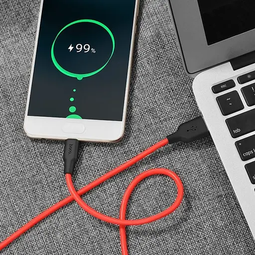 Кабель Hoco X21 USB для Type-C 1 м чорний, червоний