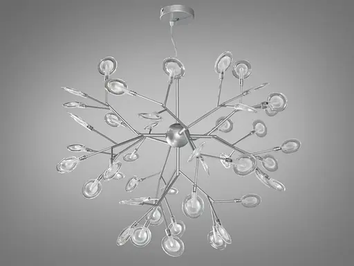 Очаровательная, стильная люстра подвесная "Светлячок", 45 ламп, хром сатин - фото 1