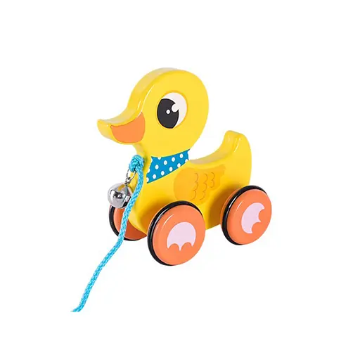 Дитяча дерев’яна каталочка "Каченя" Bambi C15030-1 на мотузці - фото 1