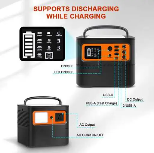 Портативна зарядна станція TIG FOX Portable Power Station T500 540Wh - фото 3