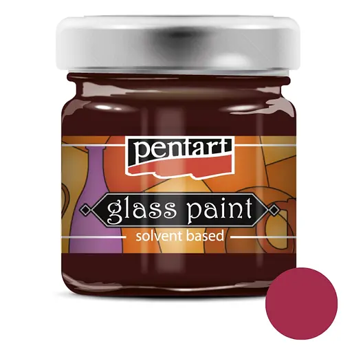 Фарба вітражна Pentart на основі розч. холодної фіксації Бордова 30 мл - фото 1