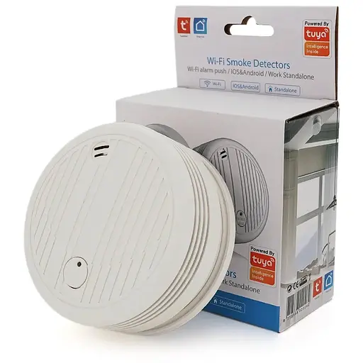 Автономний WiFi датчик диму з сиреною YOSO Dsmoke WIFI-01 TUYA живлення Крона1 шт.