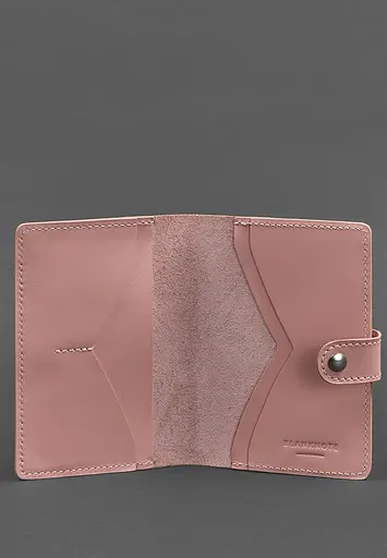 Кожаная обложка для паспорта 3.0 розовая - фото 4