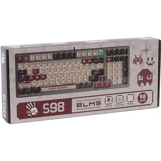 Клавіатура Bloody A4Tech S98 USB (Pixels Red) Gray White (S98 (Pixels Red)) - фото 5